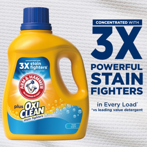 ARM & HAMMER Plus OxiClean Fresh Scent Liquid Laundry Detergent Perspective: left