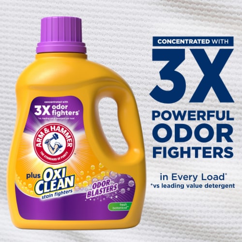 Arm & Hammer™ Plus OxiClean™ With Odor Blasters™ Fresh Botanical Liquid Laundry Detergent Perspective: left