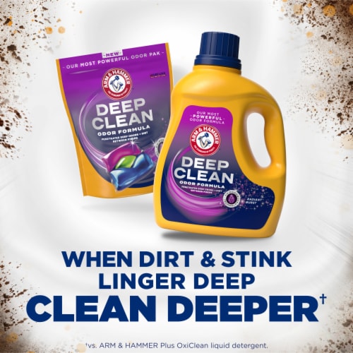 ARM & HAMMER Deep Clean Odor Formula Radiant Burst Scent Liquid Laundry Detergent Perspective: left