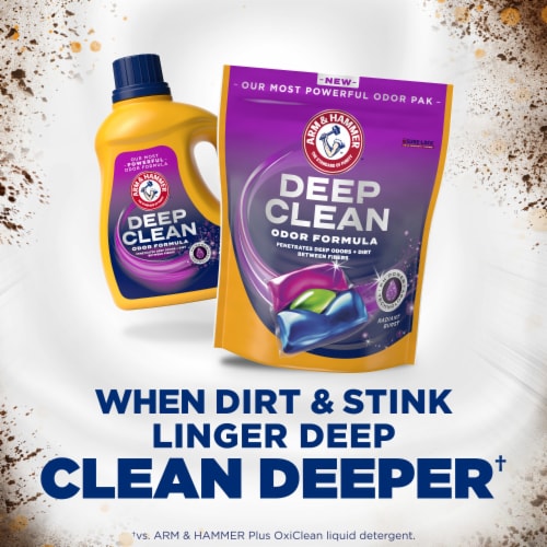 ARM & HAMMER Deep Clean Odor Formula Laundry Detergent Power Paks Perspective: left