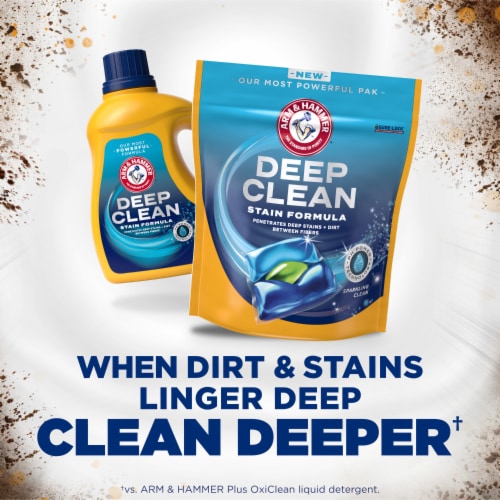 ARM & HAMMER Deep Clean Stain Formula Laundry Detergent Power Paks Perspective: left