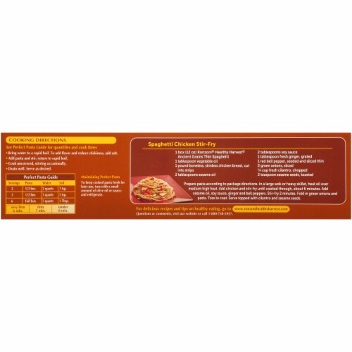 Ronzoni Healthy Harvest Whole Wheat Pasta & Ancient Grains Thin Spaghetti, Box Perspective: left