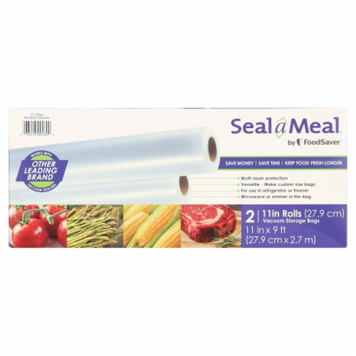 Seal-a-Meal 11" x 9' Vacuum Seal Rolls for Seal-a-Meal and Foodsaver® Vacuum Sealers, 2 Pack Perspective: left