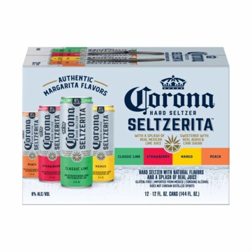 Corona Hard Seltzer Seltzerita Gluten Free Variety Pack Spiked Sparkling Water Perspective: left