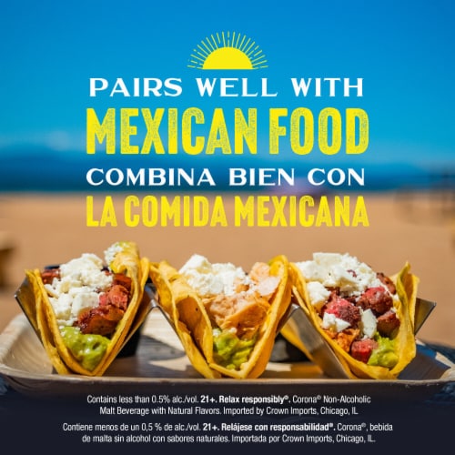 Corona Non-Alcoholic Malt Beverage Mexican Import Brew Perspective: left