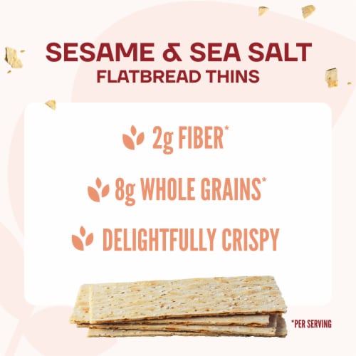 Wasa Sesame & Sea Salt Wholesome Oven-Baked Non-GMO Flatbread Thins Perspective: left