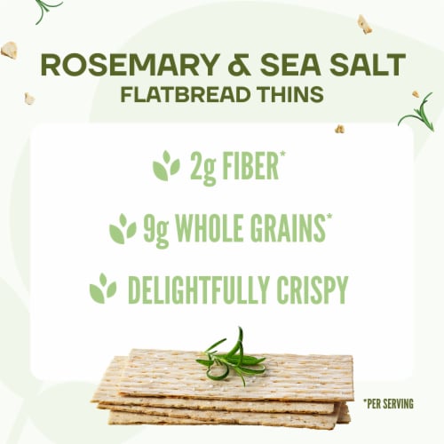 Wasa Rosemary & Sea Salt Wholesome Oven-Baked Non-GMO Flatbread Thins Perspective: left