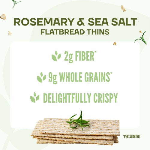 Wasa Rosemary & Sea Salt Oven-Baked Non-GMO Flatbread Thins Perspective: left