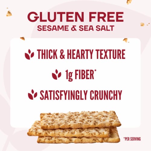 Wasa Crispbread Sesame and Sea Salt Gluten Free Crackers Perspective: left