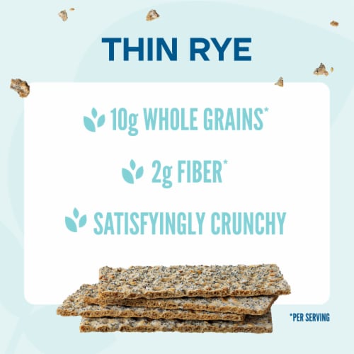 Wasa Thin Rye Wholesome Oven-Baked Non-GMO Crispbread Crackers Perspective: left