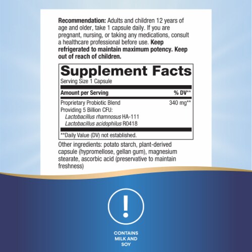 Nature's Way Primadophilus Probiotic for Healthy Digestive Flora Capsules 5 Billion CFU Perspective: left