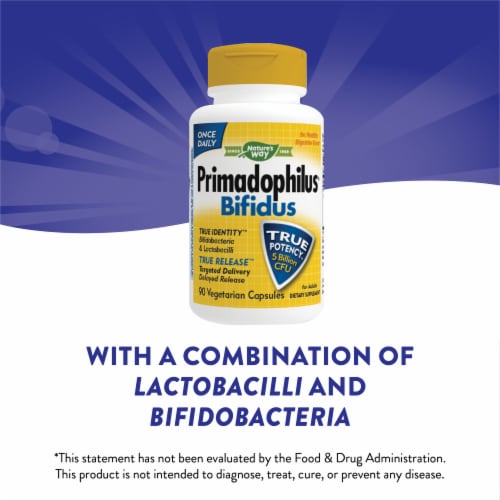 Nature's Way® Primadopholis® Bifidus Vegetarian Capsules Perspective: left