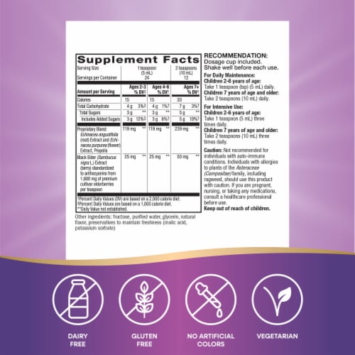 Nature's Way Sambucus® Elderberry Immune Syrup for Kids Perspective: left