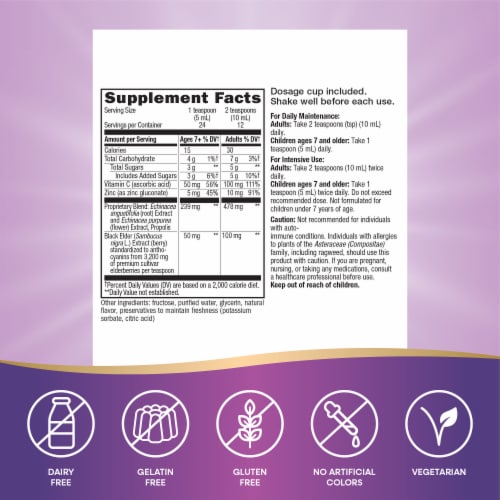 Nature's Way Sambucus Elderberry Immune Syrup Perspective: left