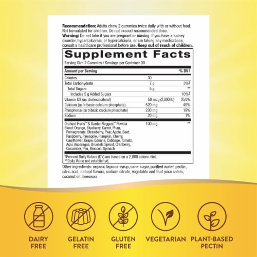 Nature's Way® Alive!® Calcium + Vitamin D3 Gummies Perspective: left