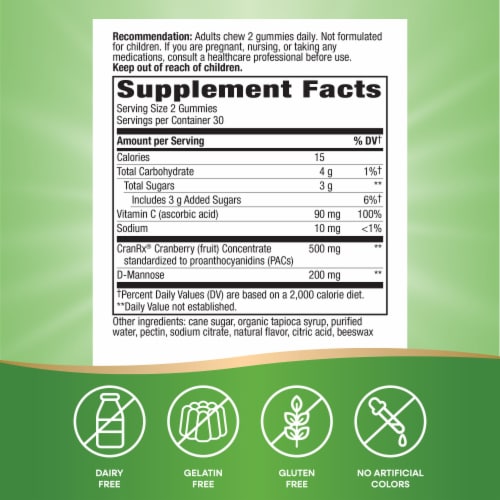 Nature's Way Cranberry CranRx® Urinary Health Gummies Perspective: left
