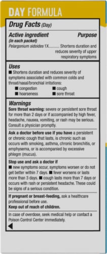 Nature's Way Umcka Cold Care Day & Night Lemon Citrus Flavored Packets Perspective: left
