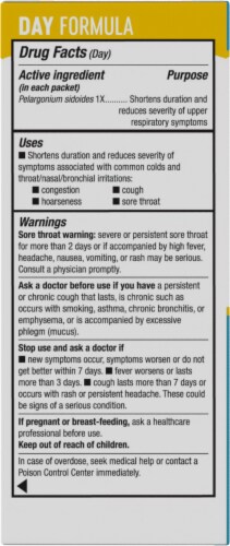 Nature's Way Umcka Cold Care Day & Night Lemon Citrus Flavored Packets Perspective: left