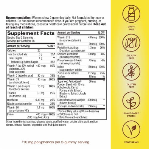Nature's Way® Alive!® Women's 50+ Mixed Berry Flavored Gummy Multivitamin Perspective: left