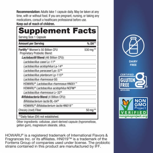 Nature’s Way Fortify Women’s 50 Billion Daily Probiotic Supplement Perspective: left