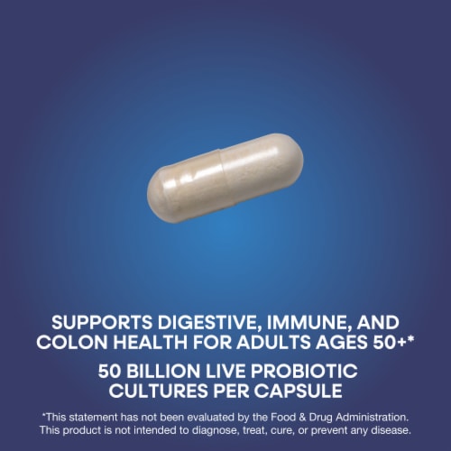 Nature’s Way Fortify Extra Strength Adults 50+ Probiotic Capsules 50 Billion Cultures Perspective: left