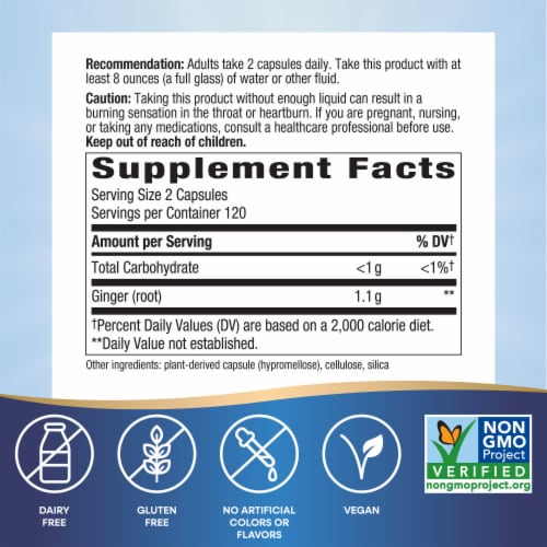Nature's Way® Ginger Root Vegan Capsules Perspective: left