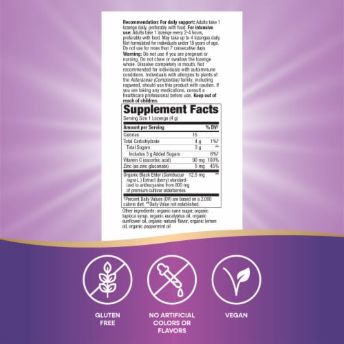 Nature's Way® Mint Flavored Sambucus Lozenges Perspective: left