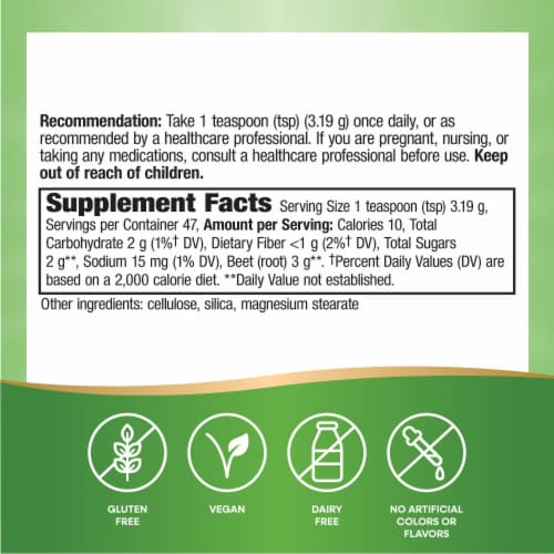 Nature's Way Beet Root Powder Perspective: left