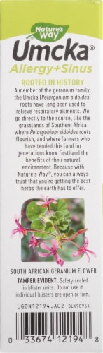 Nature's Way Umcka Cherry Flavor Allergy & Sinus Tablets Perspective: left
