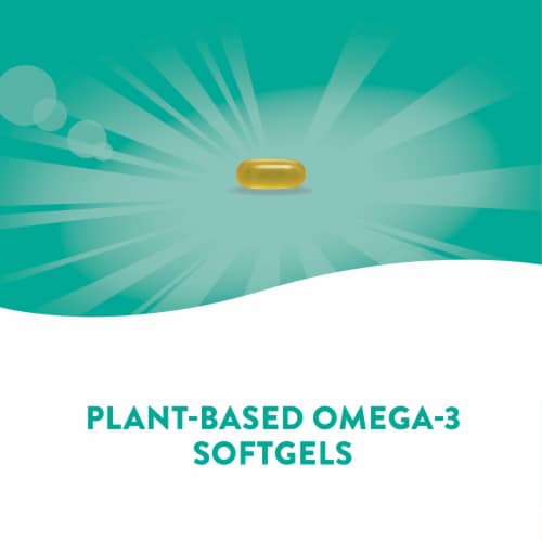 Nature's Way NutraVege Plant-Based Omega 3 Supplement Vegan Softgels 500 mg Per Serving Perspective: left