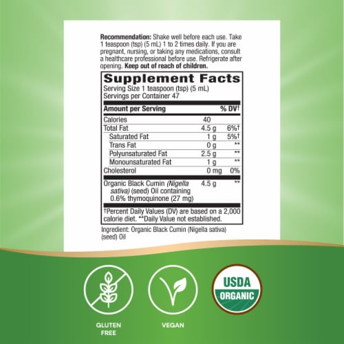 Nature's Way® Organic Black Seed Oil Perspective: left