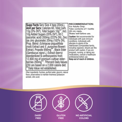 Nature's Way Sambucus Standardized Elderberry Immune Syrup Perspective: left