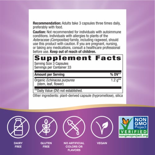 Nature's Way Echinacea Purpurea 400mg Capsules Perspective: left