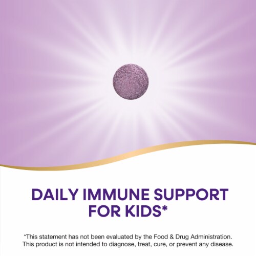 Nature’s Way Sambucus Kids Elderberry Immune with Vitamin C and Zinc Berry Flavored Chewable Tablets Perspective: left