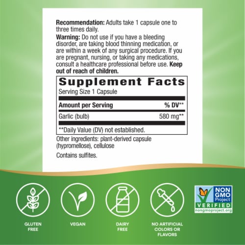Nature's Way® Garlic Bulb Capsules Perspective: left