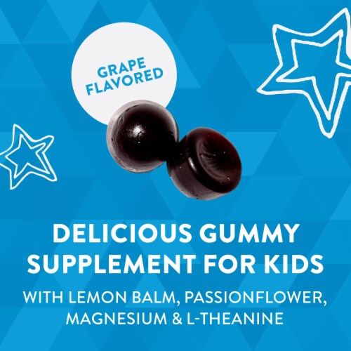 Nature's Way Kids Cool Calm And Collected Ages 8+ Grape Flavored Vegetarian Gummies Perspective: left