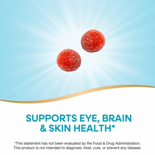 Nature’s Way Lutein Mango Flavored Gummies 20mg Lutein And 4mg Zeaxanthin Per 2 Gummy Serving Perspective: left