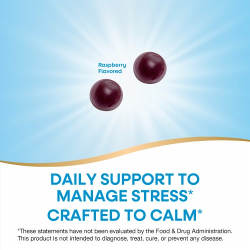 Nature's Way Stress Defense With Sensoril Ashwagandha Vitamins B6 C D3 Raspberry Flavored Gummies Perspective: left