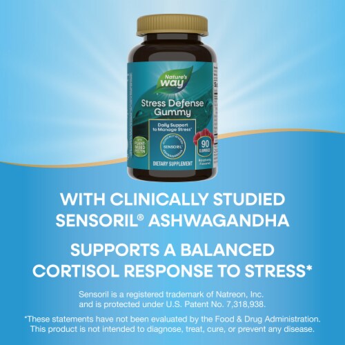 Nature's Way® Stress Defense 3 in 1 Support Gummies with Ashwagandha Perspective: left