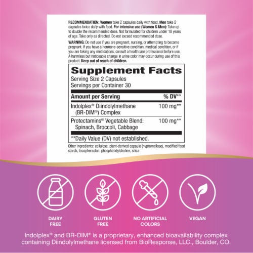 Nature's Way® Dim-Plus Estrogen Metabolism Formula Capsules Perspective: left