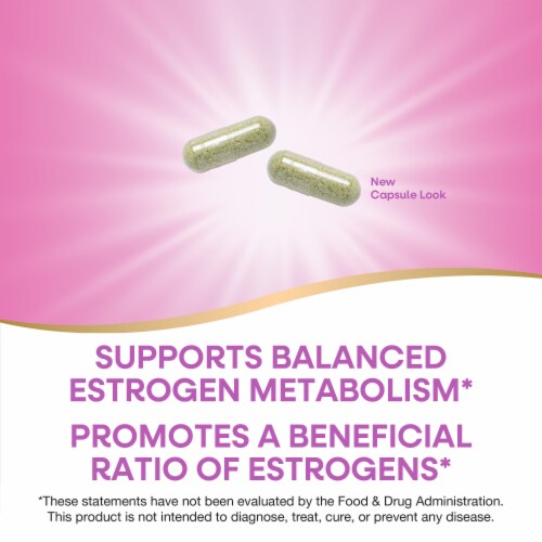 Nature's Way DIM Plus DIM Supplement Diindolylmethane Vegan Capsules Perspective: left