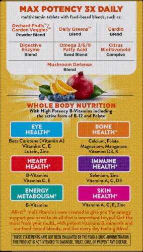 Nature's Way Alive! Whole Food Energizer Multi-Vitamin Tablets Perspective: left