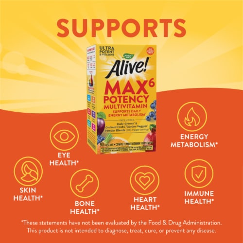 Nature's Way® Alive! Max 6 Potency Multivitamin 90 Capsules Perspective: left