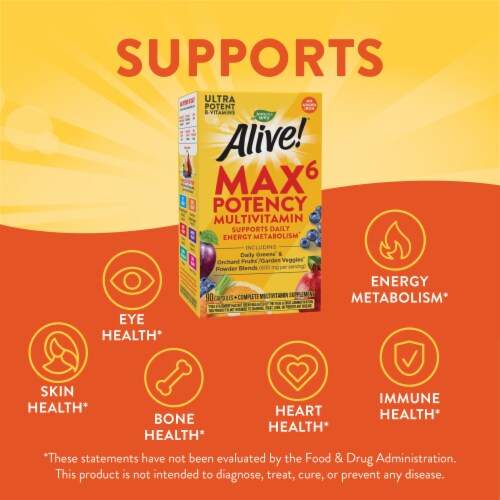 Nature's Way® Alive! Max 6 Potency Multivitamin 90 Capsules Perspective: left
