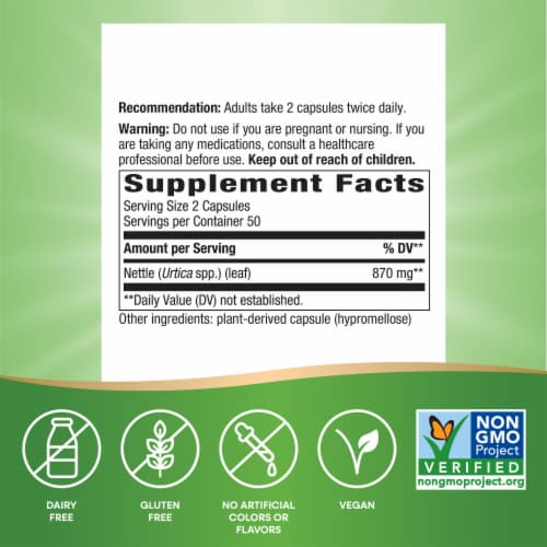 Nature's Way® Nettle Leaf Capsules Perspective: left