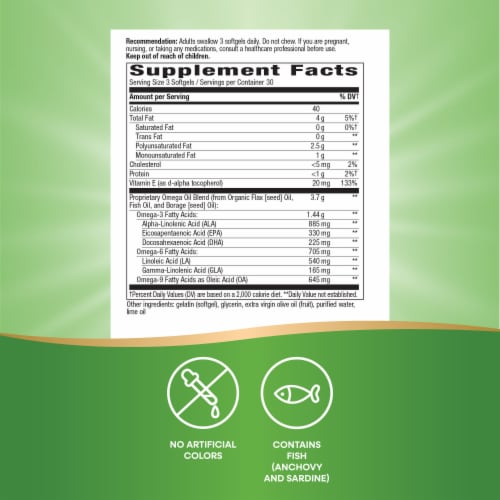 Nature's Way Mega Blend Lime Flavor Softels 1350mg Perspective: left