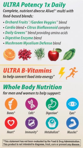 Nature's Way Alive! Once Daily Ultra Potency Multivitamin Perspective: left