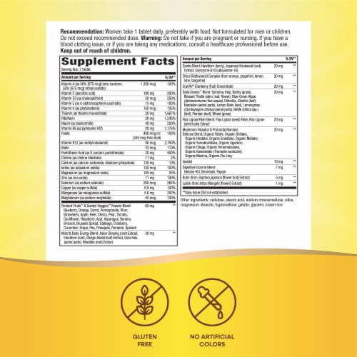 Nature's Way Alive! Women's 50+ Ultra Multivitamin With B-Vitamins Plant Based Blends Tablets Perspective: left