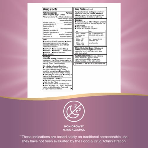 Nature's Way Cold + Flu Relief Elderberry Umcka Alpha CF Berry Flavored Syrup Perspective: left