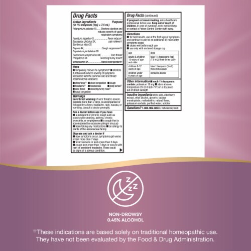 Nature's Way Cold + Flu Relief Elderberry Umcka Alpha CF Berry Flavored Syrup Perspective: left